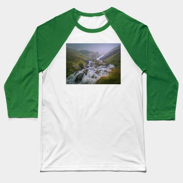 Fast mountain stream Baseball T-Shirt by psychoshadow